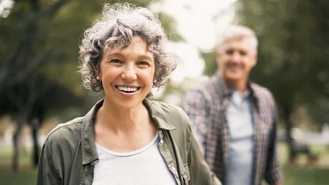 Woman Walking with Husband Photo